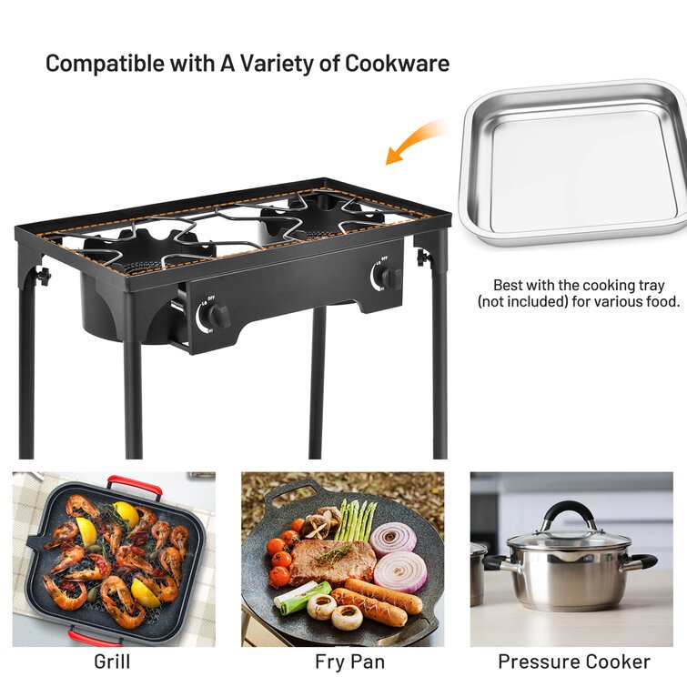 Gymax Outdoor 2 burner Stove High Pressure Propane Gas Camp Stove